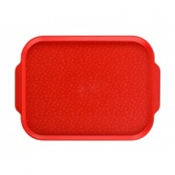 Поднос столовый 450х355 мм с ручками красный,  пластик,  РОССИЯ