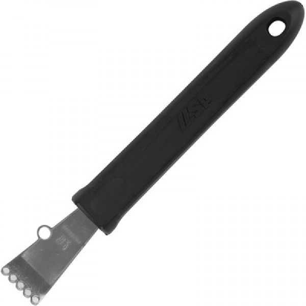 Нож д/цедры; сталь нерж., полипроп.; , L=15/B=1, 8см; черный, металлич. ИТАЛИЯ