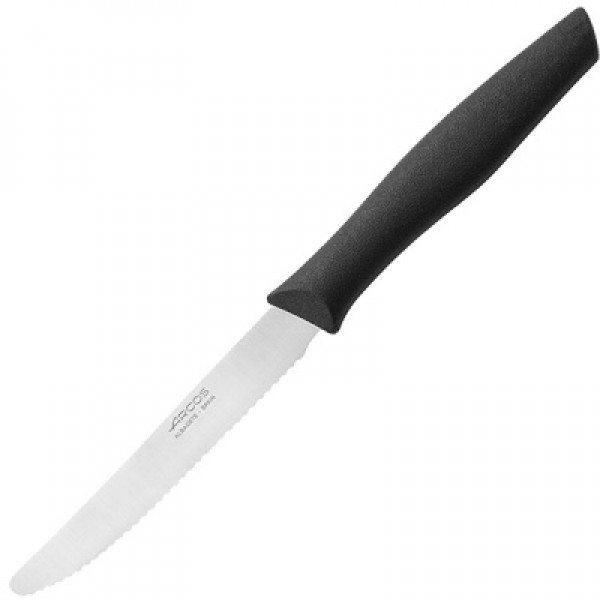 Нож столовый «Нова»;  сталь нерж.,  полипроп.;  L=220/105,  B=15мм;  черный.,  ARCOS