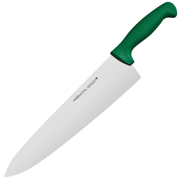 Нож поварской L=43, 5см/28, 5см зелен.пластик нерж.,  PROHOTEL