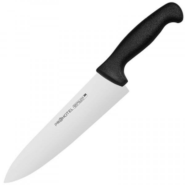 Нож поварской «Проотель» сталь нерж., пластик;  , L=340/200, B=45мм;  черный, металлич.