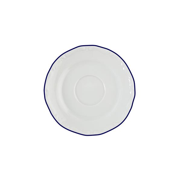 Блюдце d=15см,  синий кант,  