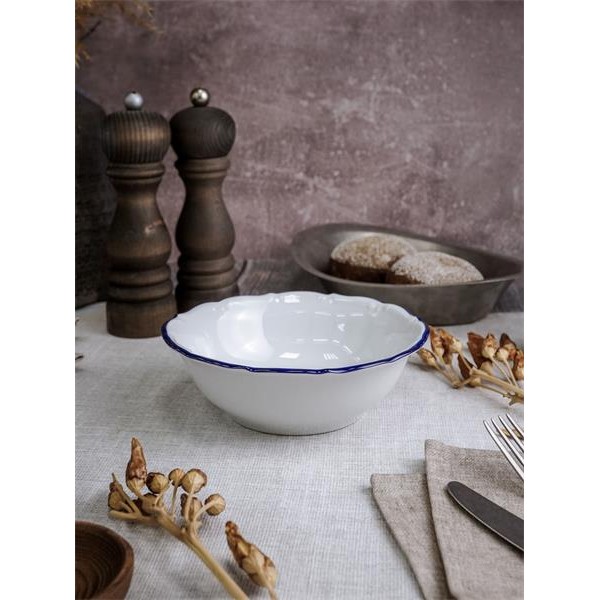 Салатник d=15см,  синий кант,  