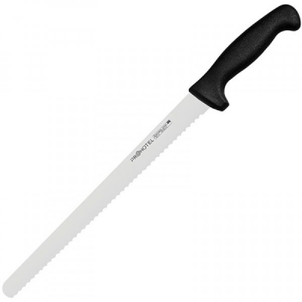 Нож поварской «Проотель» сталь нерж., пластик;  , L=440/300, B=25мм;  черный,  металлич.