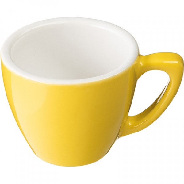 Чашка кофейная 80мл/d=6, 6/4/h=5, 5см,  фарфор,  желтый,  DOPPIO