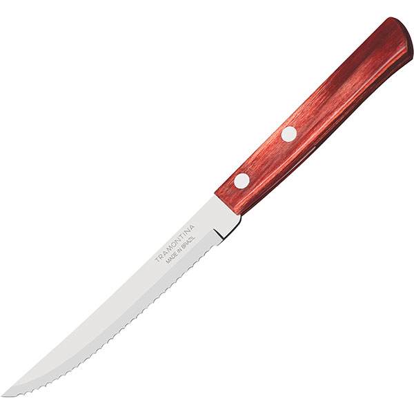 Нож д/стейка с дерев.ручкой (3шт),  сталь нерж.;  L=228/115, B=7мм;  металлич.