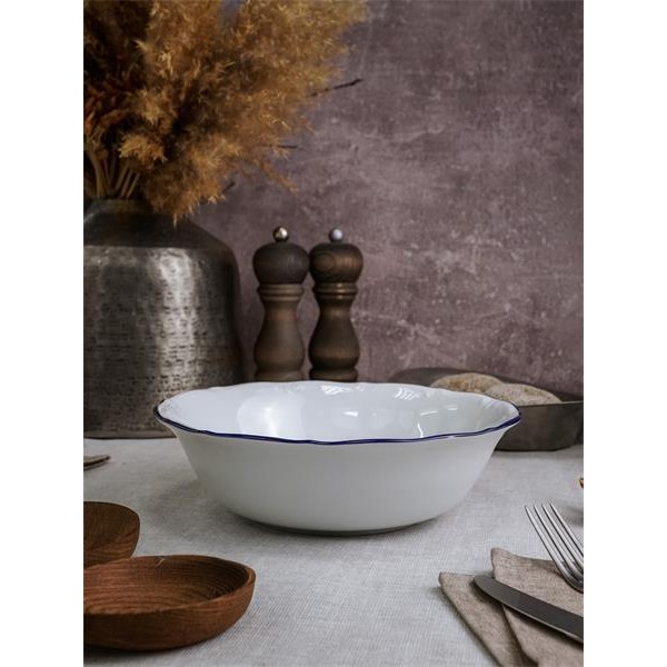 Салатник d=23см,  синий кант,  