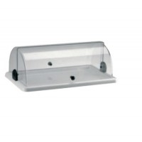 Поднос сервировочный GN 1/1 50*30, 5см. поликарбонат,  прозрачный,  с крышкой Roll-Top,  ABERT 