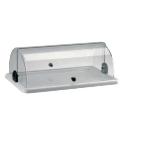 Поднос сервировочный GN 1/1 50*30, 5см. поликарбонат,  прозрачный,  с крышкой Roll-Top,  ABERT 