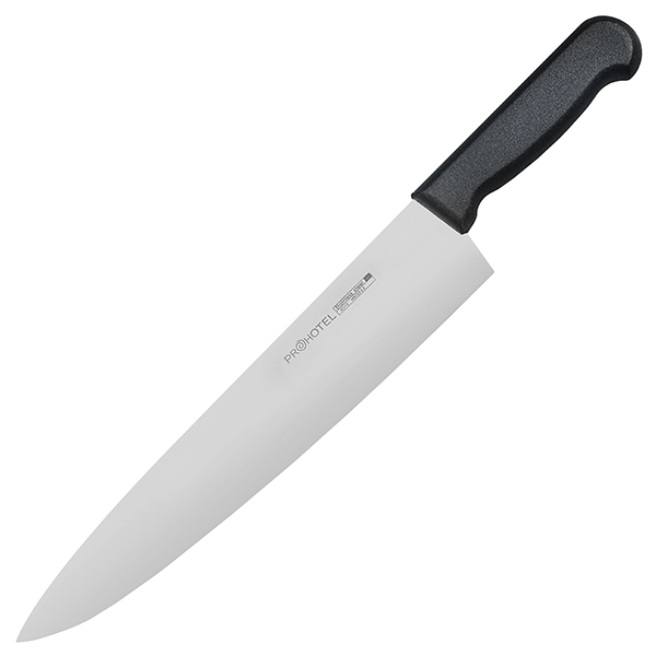 Нож поварской «Проотель» сталь нерж., пластик;  , L=430/300, B=55мм;  черный,  металлич.