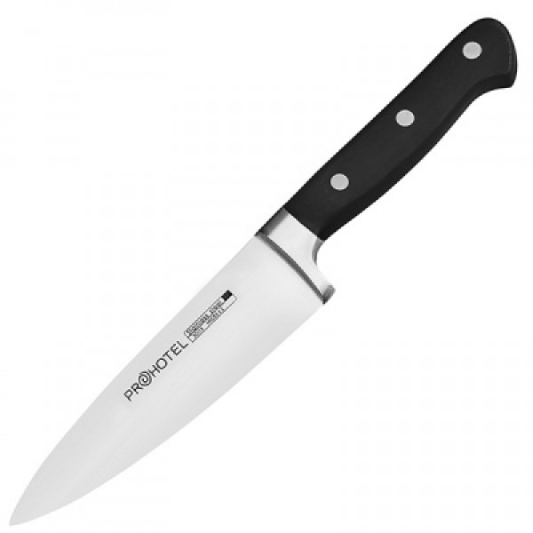 Нож поварской «Проотель»;  сталь нерж.,  пластик;  L=285/150,  B=40мм;  черный,  металлич.,  PROHOTEL
