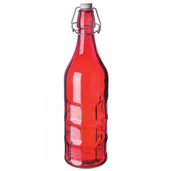 Бутылка 1л,  красная с крышкой,  стекло,  P.L. Proff Cuisine