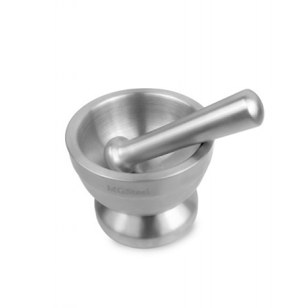 Ступка d=11, 8см/h=11см/l=14см с пестиком,  нерж. сталь,  MGsteel
