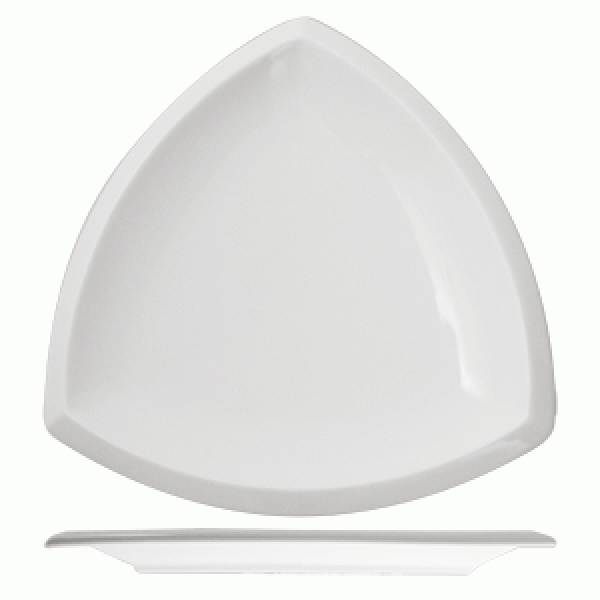 Тарелка треугольная l=29х29,  белый фарфор,  Китай