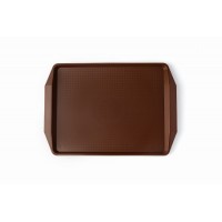 Поднос столовый 42х30см с ручками коричневый,  пластик,  РОССИЯ