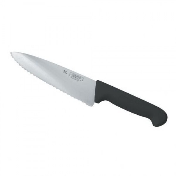 Нож поварской 25см,  черн пласт ручка,  волнистое лезвие,  PRO-Line,  P.L. Proff Cuisine