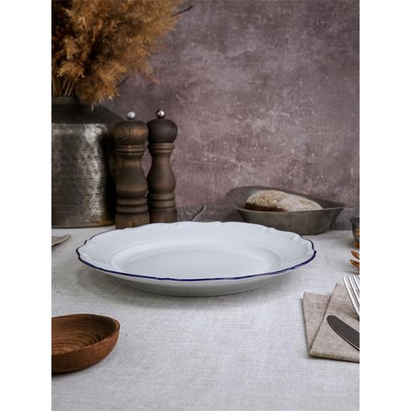 Тарелка d=27см,  синий кант,  