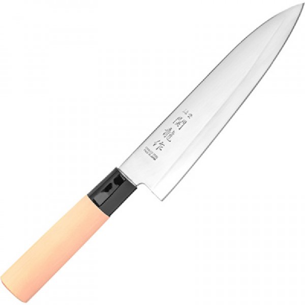 Нож кухонный «Киото» двусторонняя заточка;  сталь нерж.,  дерево;  L=30/18,  B=4см,  Sekiryu