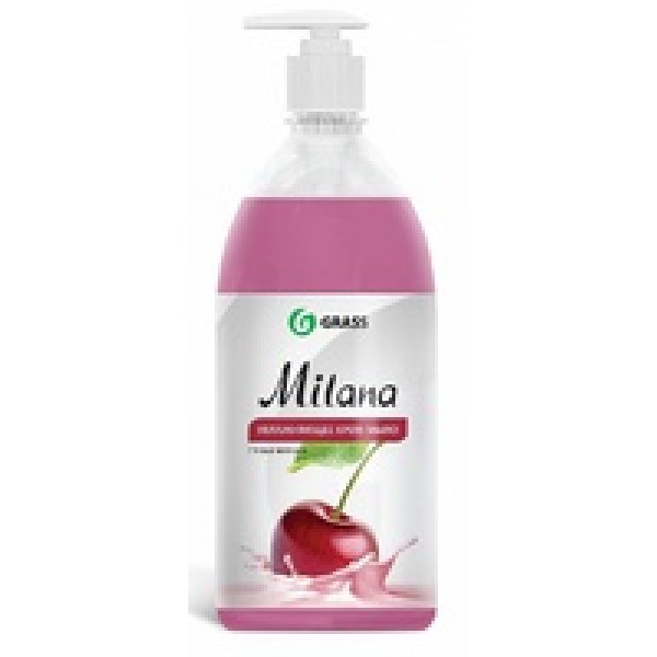 Жидкое крем-мыло MILANA спелая черешня 1л с дозатором 