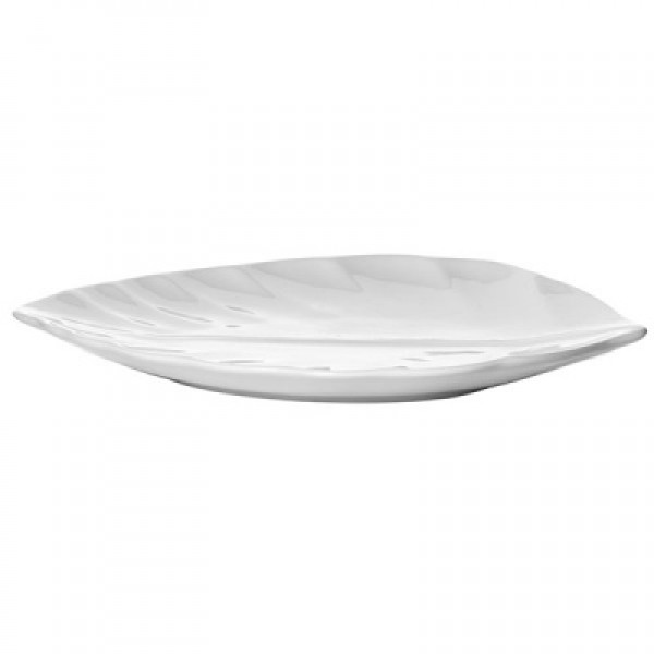 Блюдо-лист 31х22, 4см,  белый фарфор,  Китай