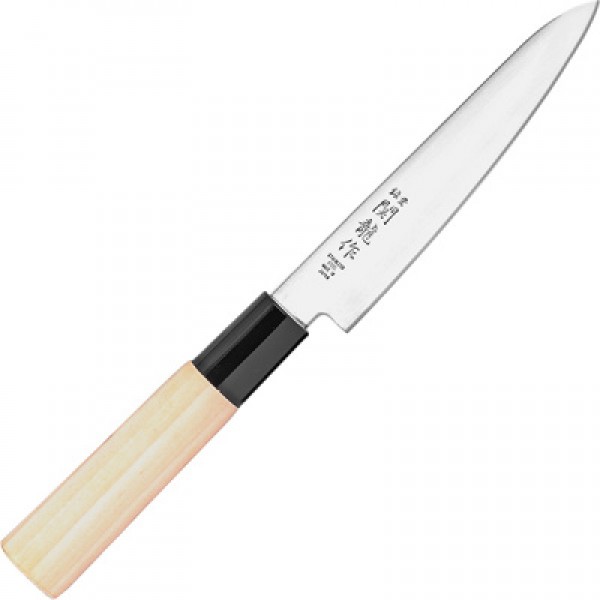 Нож кухонный «Киото» двусторонняя заточка;  сталь нерж.,  дерево;  L=235/120,  B=25мм,  Sekiryu