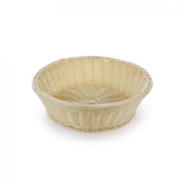 Корзинка пластиковая d=36см/h=10см бежевая,  КИТАЙ