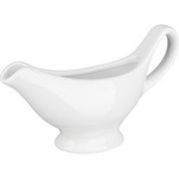 Соусник с ручкой 80мл/l=15х4, 5см,  белый фарфор,  KUNSTWERK
